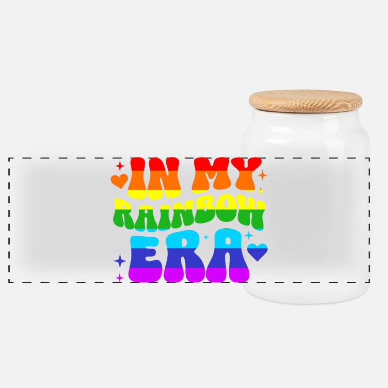 Pride Geschenk LGBTQ Regenbogen Vielfalt - Panorama Keksdose mit Holzdeckel - Weiß