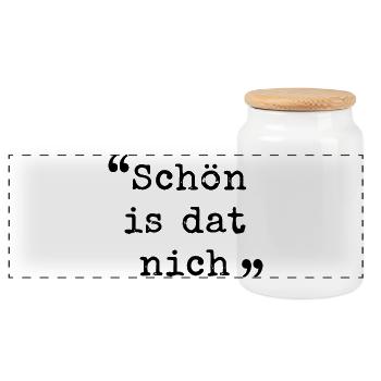 Ruhrpott Schön is dat nich Ruhrgebiet dialekt  - Panorama Keksdose mit Holzdeckel - Weiß - Vorne