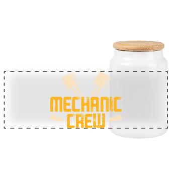 Car Mechanic Mechatronics Technician Screwdriver Gift - Panoramic Cookie Jar with Wooden Lid - white - Front