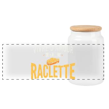 Raclette Käse Geschenk Humor Winter Savoyen - Panorama Keksdose mit Holzdeckel - Weiß - Vorne