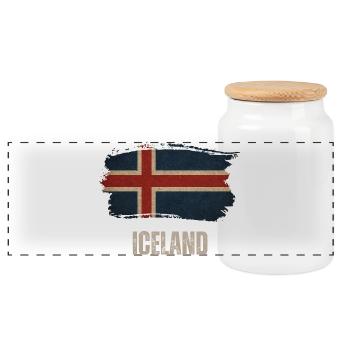 Drapeau de l’Islande, vintage Islande - Boîte à biscuits avec couvercle en bois - blanc - Devant