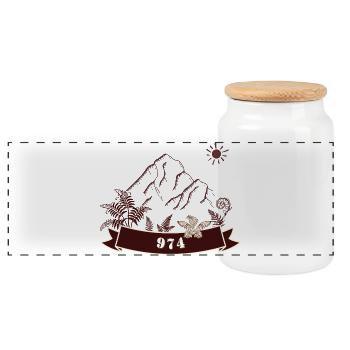 Vintage Mountains 974 Natur - Panorama Keksdose mit Holzdeckel - Weiß - Vorne