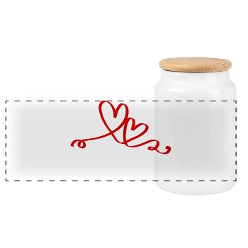 Line Dancing Cowboy Line Dancer Line Dance - Panoramic Cookie Jar with Wooden Lid - white - Front