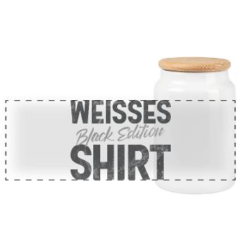 Chemise Blanche Édition Noire Drôle de Dicton - Boîte à biscuits avec couvercle en bois - blanc - Devant