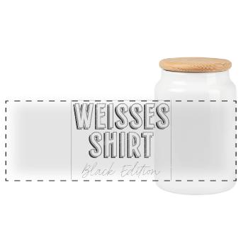Chemise Blanche Édition Noire Drôle de Dicton - Boîte à biscuits avec couvercle en bois - blanc - Devant