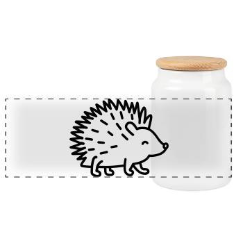 Stachelschwein - Panorama Keksdose mit Holzdeckel - Weiß - Vorne