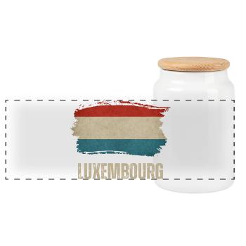 Drapeau du Luxembourg, j’adore le Luxembourg - Boîte à biscuits avec couvercle en bois - blanc - Devant