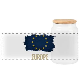 Drapeau grunge de l’Europe, j’aime l’Europe - Boîte à biscuits avec couvercle en bois - blanc - Devant