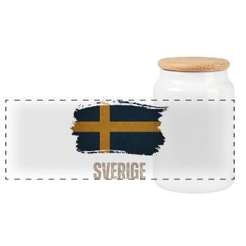 Drapeau grunge de la Suède, fier Suédois - Boîte à biscuits avec couvercle en bois - blanc - Devant