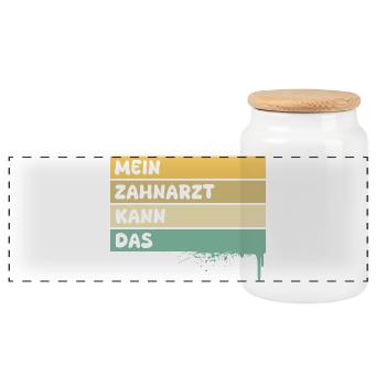 Cadeau pour dentiste - Boîte à biscuits avec couvercle en bois - blanc - Devant