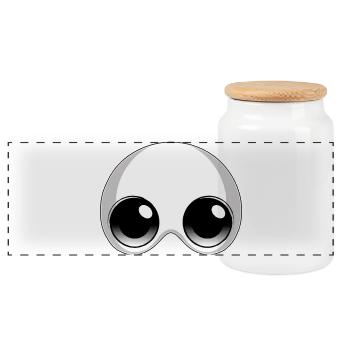 Visage - Boîte à biscuits avec couvercle en bois - blanc - Devant