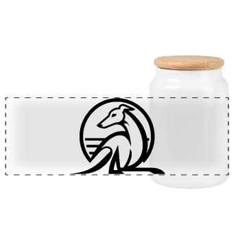 Logo Galgo - Boîte à biscuits avec couvercle en bois - blanc - Devant