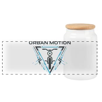 Urban Motion - Panoramic Cookie Jar with Wooden Lid - white - Front