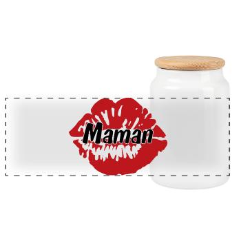Mommy I Love You - Mother's Day - Panoramic Cookie Jar with Wooden Lid - white - Front
