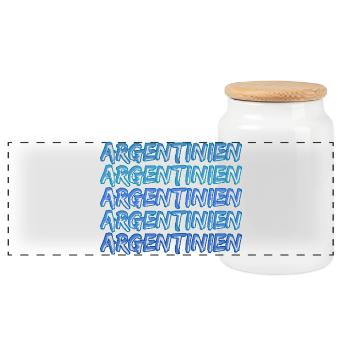 Cadeau pour l’Argentine - Boîte à biscuits avec couvercle en bois - blanc - Devant
