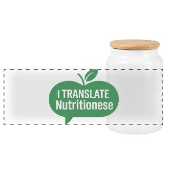 Kommunikation zur Ernährung von Registered Dietitian - Panorama Keksdose mit Holzdeckel - Weiß - Vorne