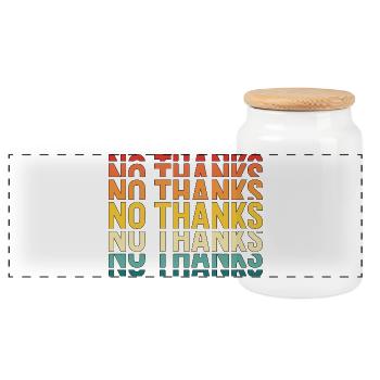 No Thanks - Panorama Keksdose mit Holzdeckel - Weiß - Vorne
