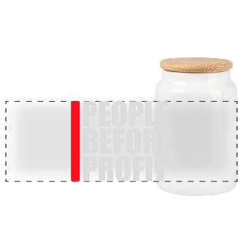 People Before Profit Activism Justice Logo - Panoramic Cookie Jar with Wooden Lid - white - Front