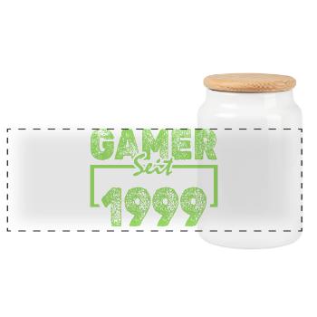 1999 - Boîte à biscuits avec couvercle en bois - blanc - Devant