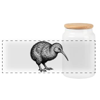Kiwi Oiseau - Boîte à biscuits avec couvercle en bois - blanc - Devant