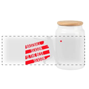 Baseball Season Is The Best Season Fan Game Sports - Panoramic Cookie Jar with Wooden Lid - white - Front