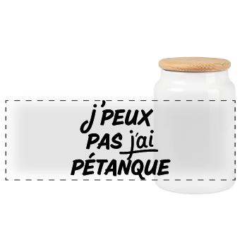 pétanque, fan de pétanque, bouliste - Boîte à biscuits avec couvercle en bois - blanc - Devant