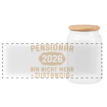 Retraité 2026 Non responsable - Boîte à biscuits avec couvercle en bois - blanc - Devant