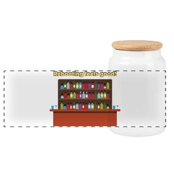 Redémarrage coloré du bar - Boîte à biscuits avec couvercle en bois - blanc - Devant