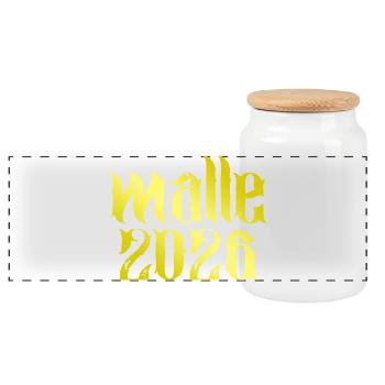 Malle 2026 - Panoramic Cookie Jar with Wooden Lid - white - Front