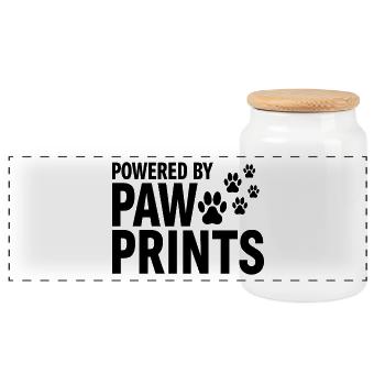 Propulsé par Paw Prints Déclaration d’amour pour chien - Boîte à biscuits avec couvercle en bois - blanc - Devant