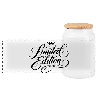 Limited Edition Krone - Panorama Keksdose mit Holzdeckel - Weiß - Vorne