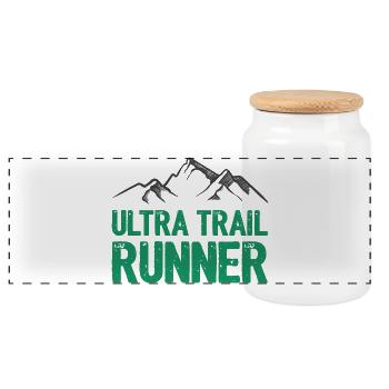 Ultra Trail Runner - Panorama Keksdose mit Holzdeckel - Weiß - Vorne