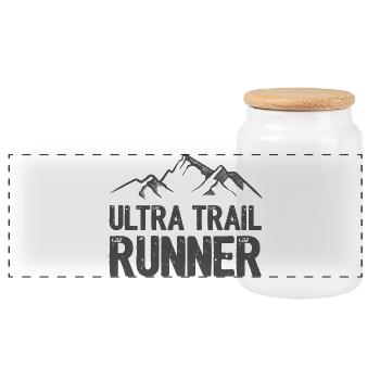 Ultra Trail Runner - Panorama Keksdose mit Holzdeckel - Weiß - Vorne