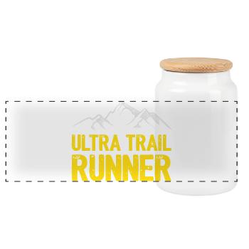 Coureur d’ultra-trail - Boîte à biscuits avec couvercle en bois - blanc - Devant
