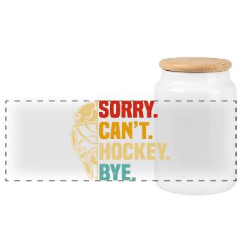 Hockey - Panoramic Cookie Jar with Wooden Lid - white - Front