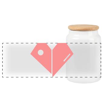 Broken Pink Heart – Abstract Shape - Panoramic Cookie Jar with Wooden Lid - white - Front