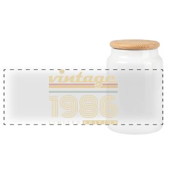 Vintage, 1986, Rétro, Vintage, Cadeau d’anniversaire - Boîte à biscuits avec couvercle en bois - blanc - Devant