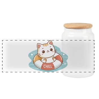 Chill Buoy Chat - Panorama Keksdose mit Holzdeckel - Weiß - Vorne