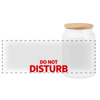 Ne pas déranger Hanger Dire Humour - Boîte à biscuits avec couvercle en bois - blanc - Devant