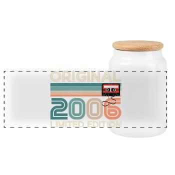 20 Years 20th Anniversary 2006 Original Vintage - Panoramic Cookie Jar with Wooden Lid - white - Front