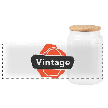 Vintage Art Old School Retro - Panorama Keksdose mit Holzdeckel - Weiß - Vorne