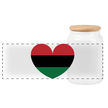 Africa heart - Panoramic Cookie Jar with Wooden Lid - white - Front