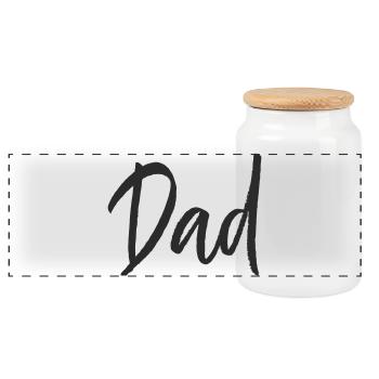 Dad  - Panorama Keksdose mit Holzdeckel - Weiß - Vorne