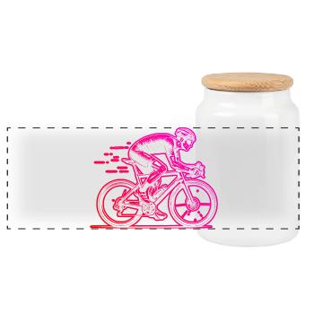 Coole Roadbike Inspiration - Panorama Keksdose mit Holzdeckel - Weiß - Vorne