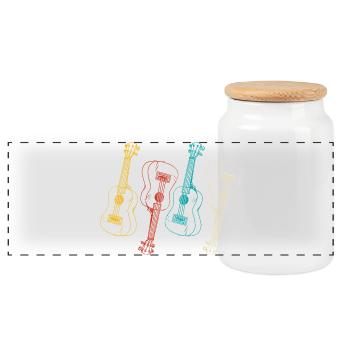 Ukulélé hawaïen ukulélé rétro vintage - Boîte à biscuits avec couvercle en bois - blanc - Devant