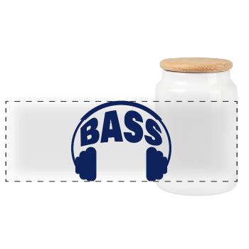 Bass - Panoramic Cookie Jar with Wooden Lid - white - Front