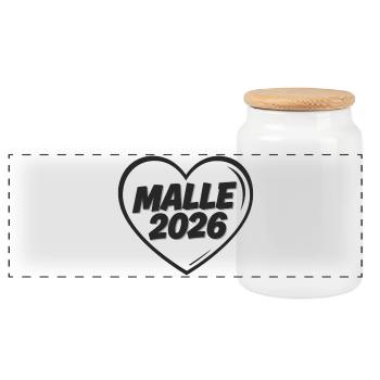 MALLE 2026 Party holiday in the heart - Panoramic Cookie Jar with Wooden Lid - white - Front