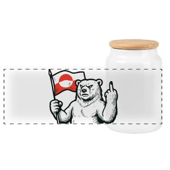 Le Groenland n’est pas à vendre - Boîte à biscuits avec couvercle en bois - blanc - Devant