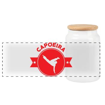 Capoeira – Kampf – Tanz - Panorama Keksdose mit Holzdeckel - Weiß - Vorne