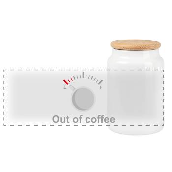 Kein Kaffee mehr - Panorama Keksdose mit Holzdeckel - Weiß - Vorne